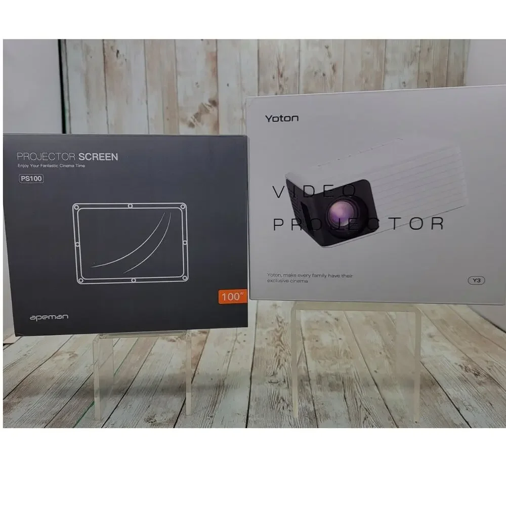 Yoton Mini Projector w/WiFi and Bluetooth 1080P Supported w/Projector Screen